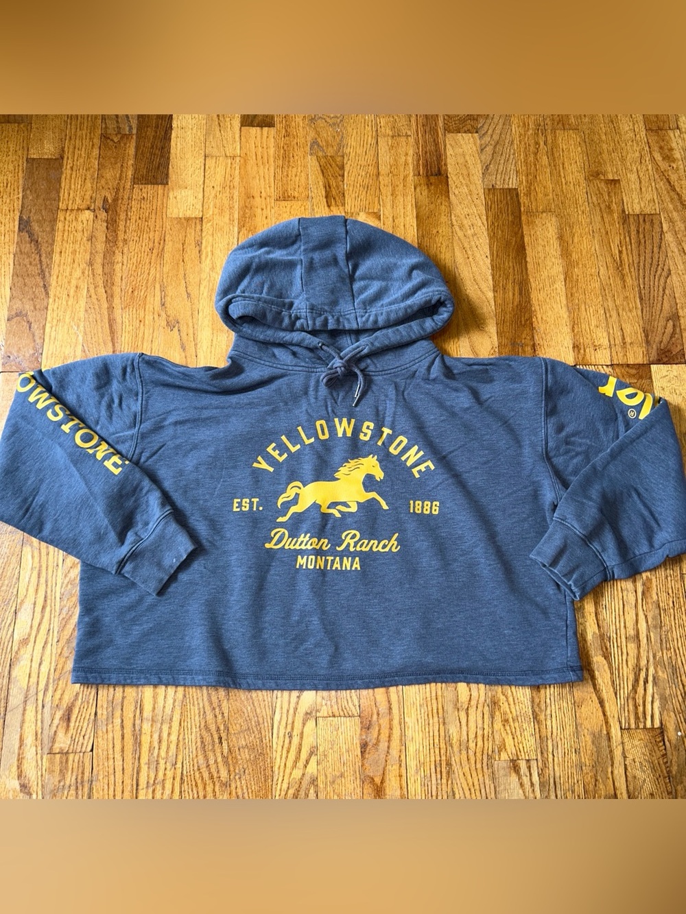 Yellowstone x Wrangler Cropped Oversized Hooded Sweatshirt Size Large